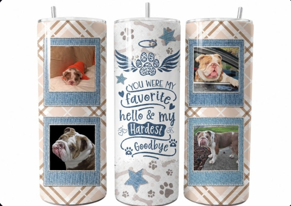 Hardest Goodbye 20oz Tumbler- (Customizable with Photos)