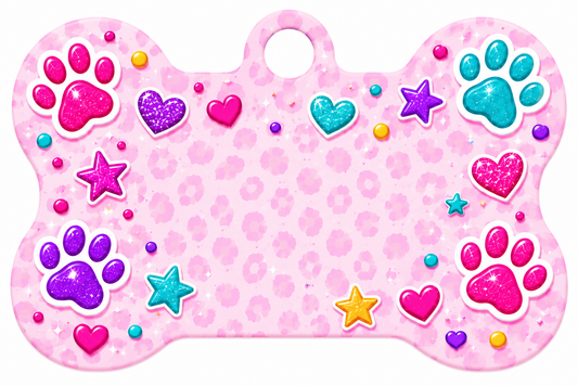 Pink Paw Party (ID Tag)