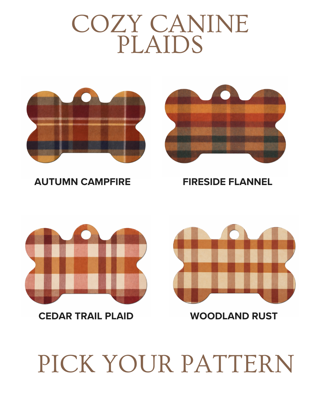 Cozy Canine Plaids Collection (ID Tags)