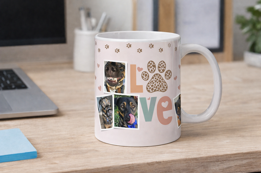 Custom Photo Love Paw 15oz Ceramic Mug