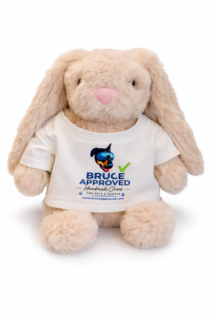 Squeaky Plush Bunny Toy (Customizable Shirt)