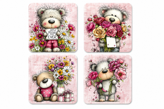 Sweet Mama Bear Coaster Set