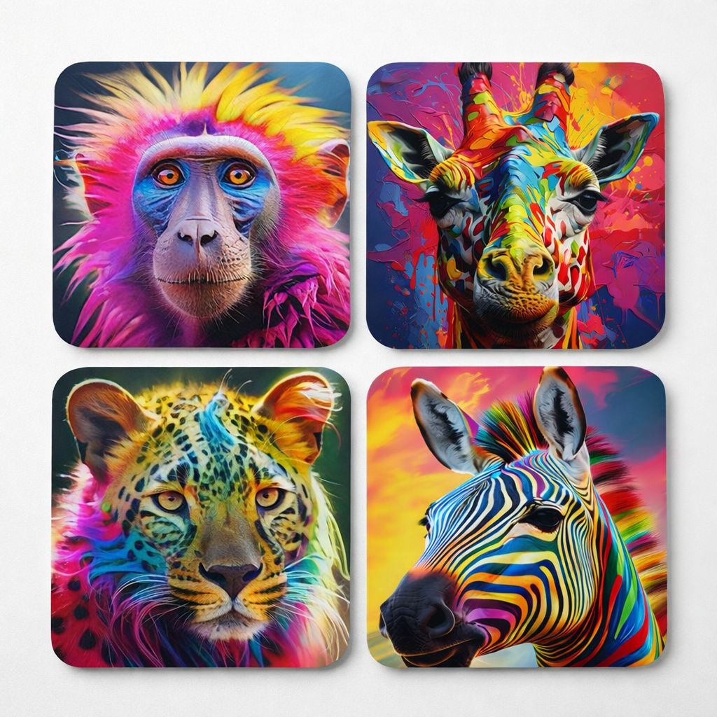 Safari Pop Art Coaster Set