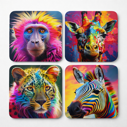 Safari Pop Art Coaster Set