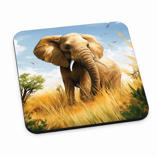 Golden Savannah Elephant Coaster Set