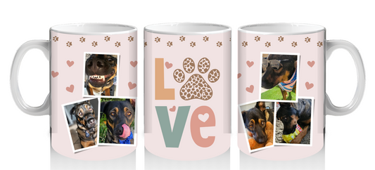 Custom Photo Love Paw 15oz Ceramic Mug