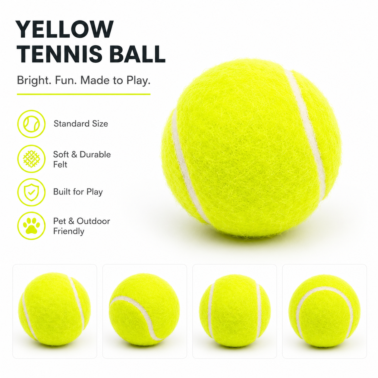 Custom Pet Tennis Balls (No Squeaker)