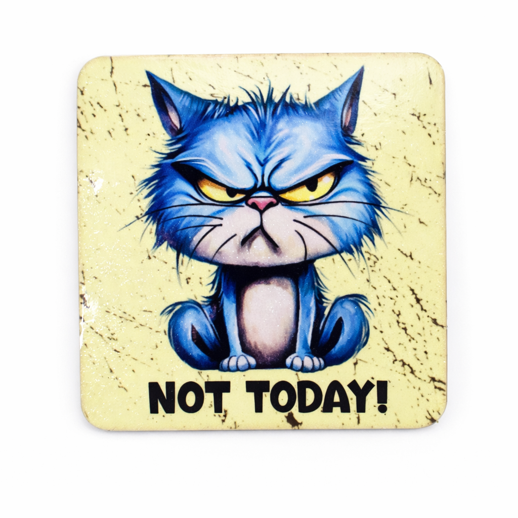 Blue Grumpy Cat – Not Today! (Magnet)
