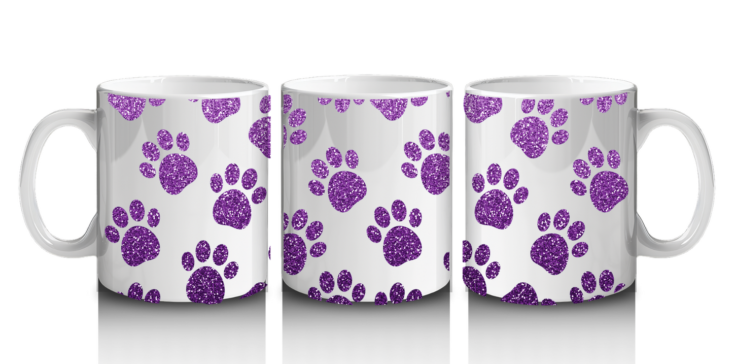 Purple Paws 15oz ceramic mug