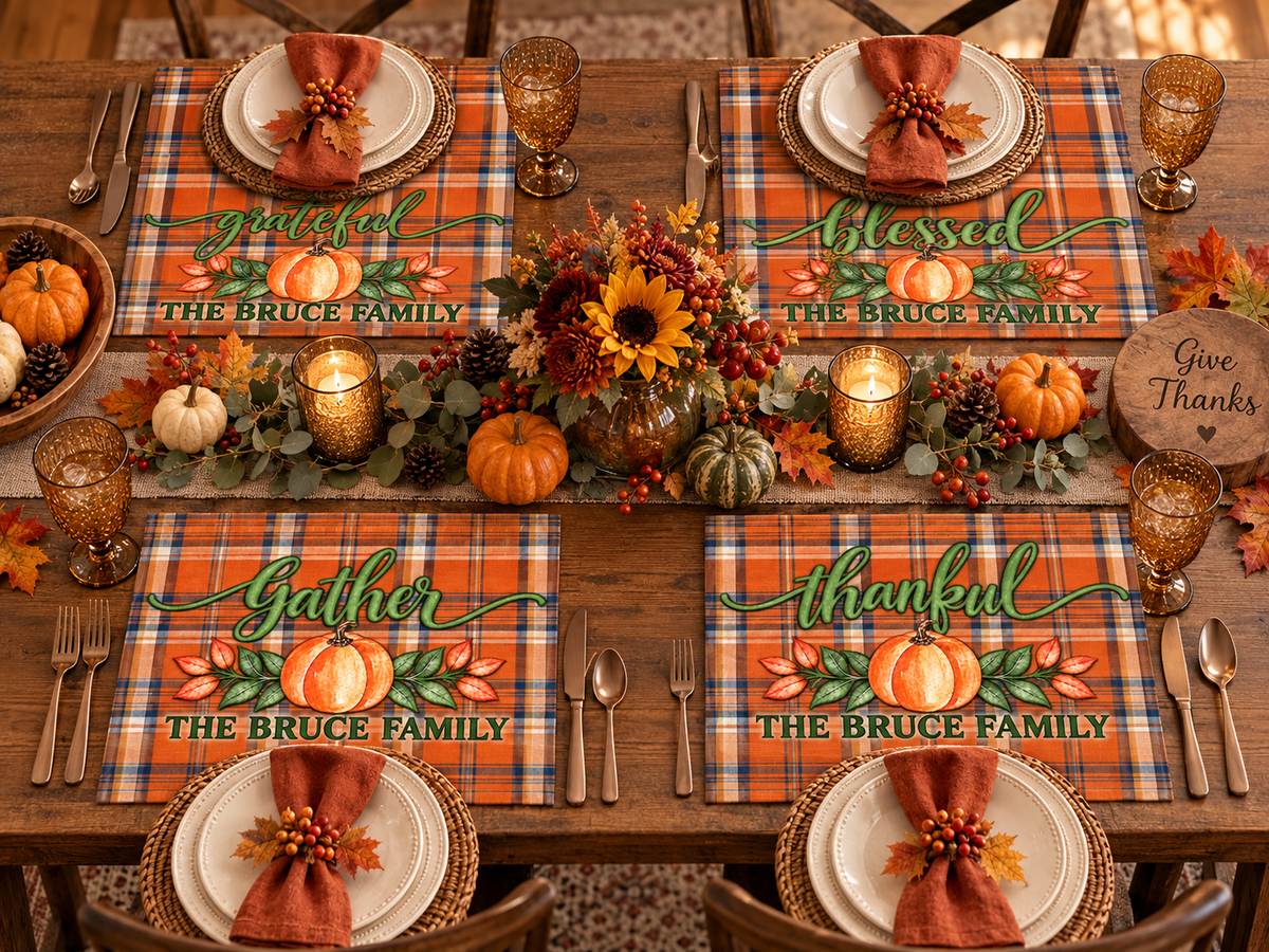Give Thanks Placemats Customizable