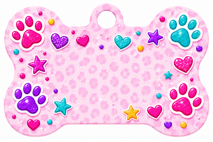Pink Paw Party (ID Tag)