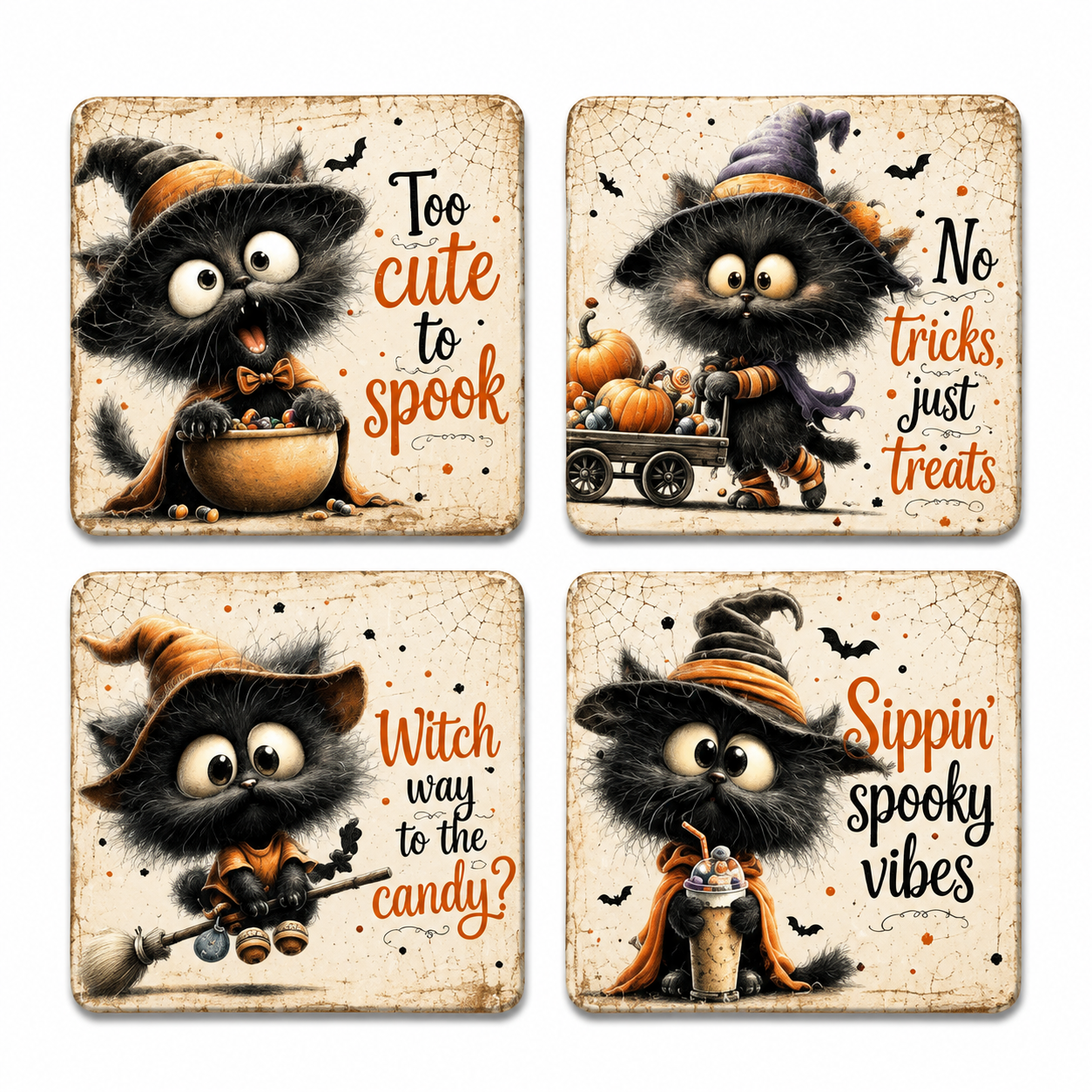 Feline Frights Coaster Set