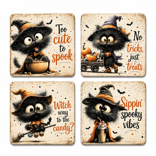 Feline Frights Coaster Set
