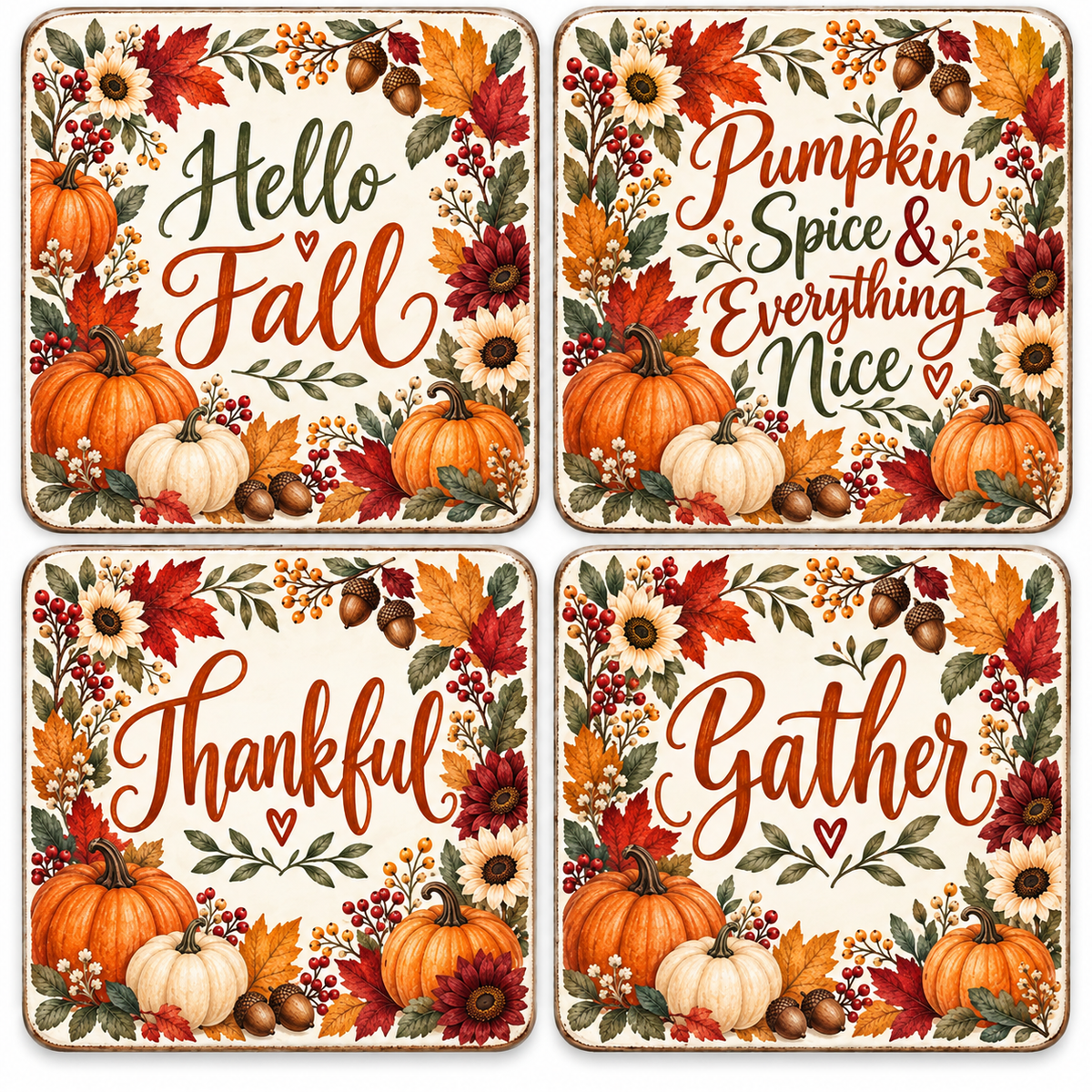 Be Thankful Coaster Set