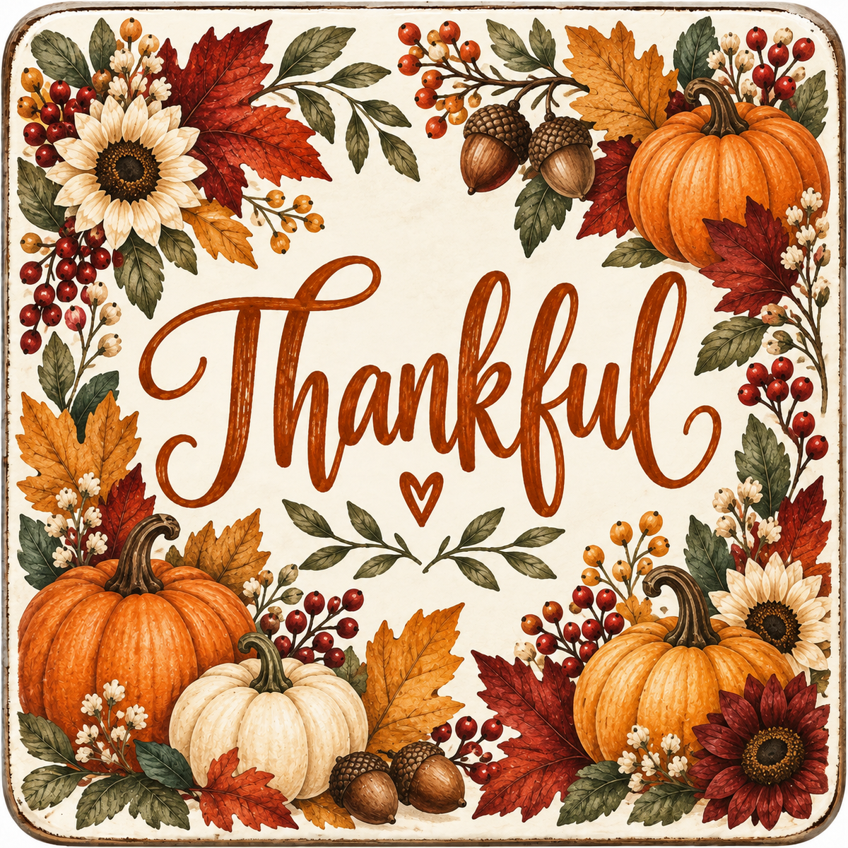 Be Thankful Coaster Set